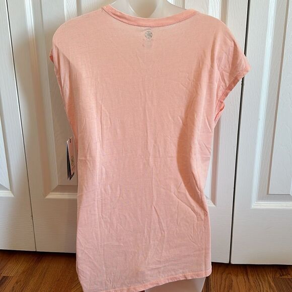 Gaiam Burnout Tie Tee Peach Melba moisture Wicking Yoga Athleisure Small S NWT - Picture 6 of 7